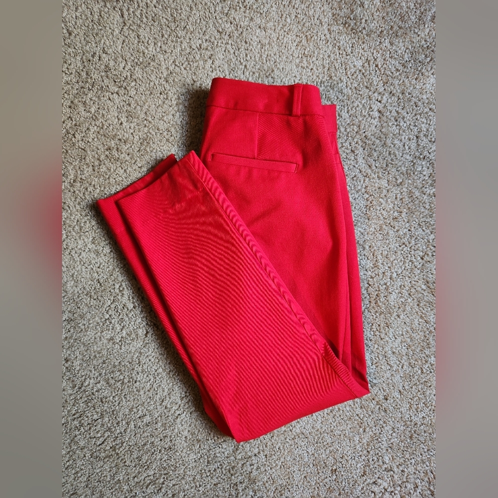 Banana Republic Sloan Capri Mid-Rise Bright Red Dress Pant Trouser, 4